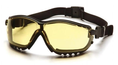 Баллистические очки с уплотнителем и диоптрической вставкой Pyramex модель V2G желтые