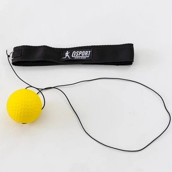 Тренажер fight ball (файт бол) мячик для бокса на резинке OSPORT Lite Plus (OF-0007) Желтый