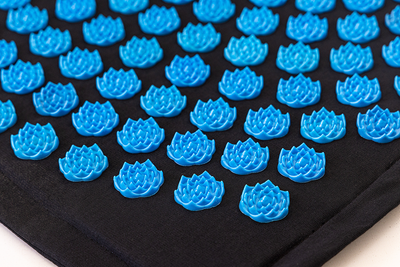 Масажний килимок Аплікатор Кузнєцова + масажна подушка масажер для шиї OSPORT Lotus Mat Eco (apl-020) Чорно-блакитний