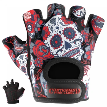 Жіночі рукавички для фітнесу Contraband Pink Label 5237 Sugar Skull Gloves (Червоний S)