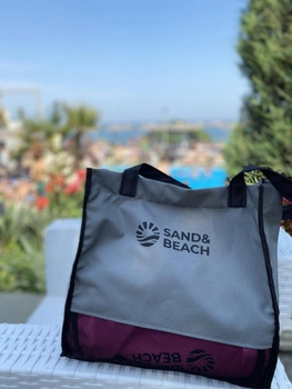Пляжная сумка Sand&Beach Серый (сумка для песочницы с сетчатым дном) 