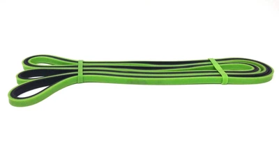Резиновая петля Power Bands 2-7 кг двухслойная салатово-черная (для фитнеса, тренировок, подтягиваний, резина для турника, резинка-эспандер) Gmn27