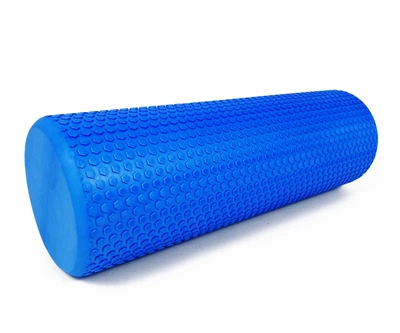 Массажный ролик EasyFit Foam Roller 60 см синий (легкий мягкий роллер, валик, цилиндр МФР и йоги, массажер для спины, ног, рук, шеи) EFFM60-BL
