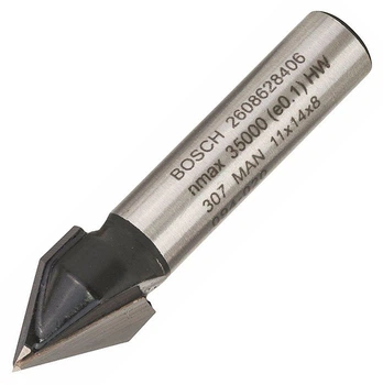 Фреза пазовая V-образная Bosch 8 мм, 11х14х45 мм, 60 (2608628406)
