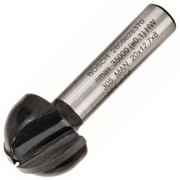 Фреза галтельная Bosch 8 мм, 20х12,4х46 мм, R10 (2608628370)