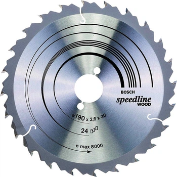 Пильный диск по дереву Bosch Speedline Wood 190 мм 24 зуба (2608640801)