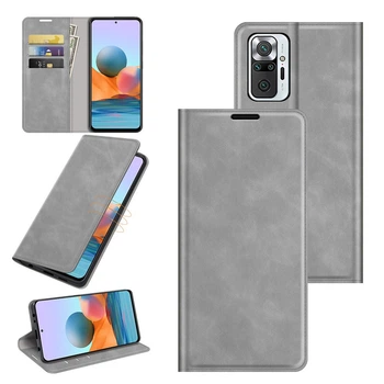 Чехол Taba Retro-Skin для Xiaomi Redmi Note 10 Pro книжка кожа PU с визитницей серый