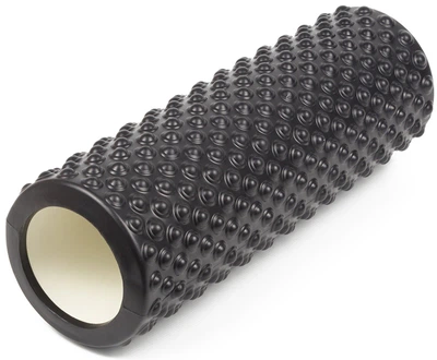 Массажный ролик EasyFit Soft Surface Roller 325 мм черный роллер, валик, цилиндр для МФР и йоги, пилатеса (массажер для спины, ног, рук, шеи) EF-2013-Black