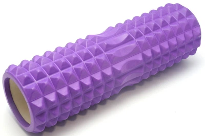Массажный ролик Wealis Grid Roller Free Spine 45 см фиолетовый (роллер, валик, цилиндр для МФР и йоги, массажер для спины, ног, рук, шеи) WS-45-F