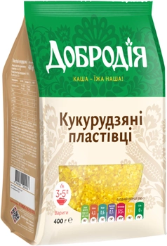 Упаковка хлопьев кукурузных Добродія 400 г х 4 шт (4820182203220) 