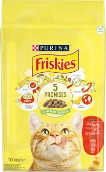 Сухой корм для взрослых кошек Purina Friskies с говядиной, курицей и овощами