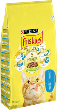 Сухой корм для взрослых котов Purina Friskies с лососем и овощами 10 кг (5997204515469)