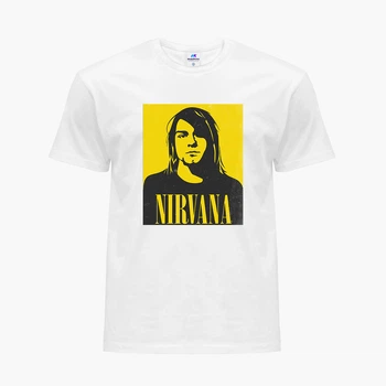 Футболка чоловіча Курт Кобейн Нірвана (Kurt Cobain Nirvana) (9223-2970-9) XL Біла