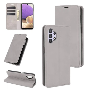 Чехол Taba Retro-Skin для Samsung Galaxy A32 / A325 книжка кожа PU с визитницей серый