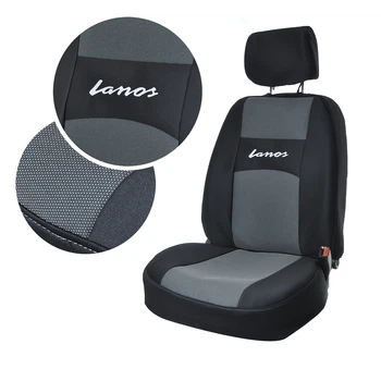 Чехлы на сиденья Daewoo Lanos 96- Подголовники черно-серые Автосвiт раздельная спинка Ланос