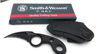 Охотничий нож керамбит нескладной для кемпинга рыбалки Smith & Wesson SWHRT2 Черный