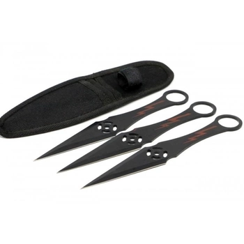 Метальні ножі набір 3 штуки в чохлі K004 Чорний
