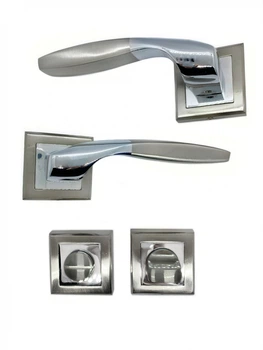 Замок для міжкімнатних дверей із ручками на розетах Vortex AS-01 SN/CP WC