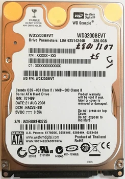 Жесткий диск для ноутбука Western Digital Scorpio 320GB 2.5" 8MB 5400rpm (WD3200BEVT) SATAII 3Gb/s Б/У