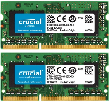 Оперативная память Crucial SODIMM DDR3 8Gb (2*4Gb) 1866MHz PC3-14900 (CT51264BF186DJ) Refurbished