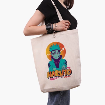 Еко сумка шопер Наруто Узумаки (Naruto Uzumaki) (9227-2631) 41x35x8.5 см Бежевий