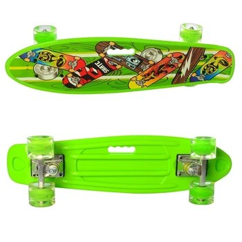 Пенни-борд (скейтбод) Profi MS 0749-6LG светящиеся колеса 55х14.5 Light green