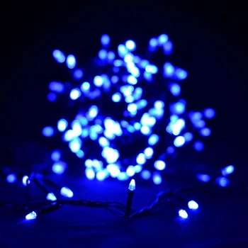 Гирлянда "Проводная" свеча 500Led, черный шнур Синий (арт.LS-500B-2)