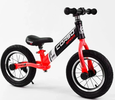 Беговел детский CORSO Speed Велобег, стальная рама, колеса надувные 12" (83712)
