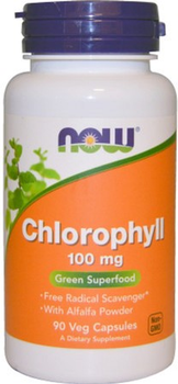 Хлорофилл 100 мг натуральная добавка Now Foods , 90 гелевых капсул (733739026453)