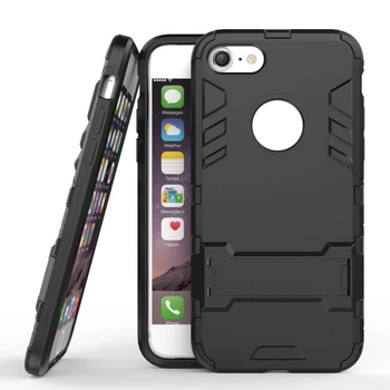 Чехол Iron для Iphone 5 / 5s / SE бронированный Бампер с подставкой Black