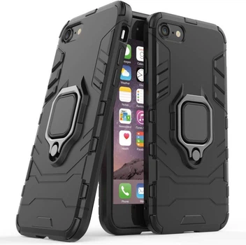 Чехол Iron Ring для Iphone SE 2022 бронированный Бампер с подставкой Black