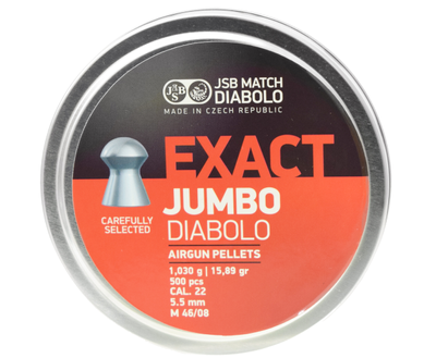 Кулі пневм JSB Exact Jumbo, 5,5 мм, 1,03 г, 500 шт / уп
