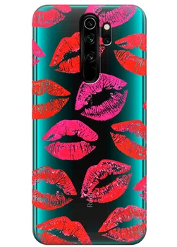 Прозрачный силиконовый чехол iSwag для Xiaomi Redmi Note 8 Pro Поцелуи (M4659)