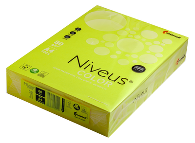 Папір офісний кольорова Niveus A4 80 г/м2 Неон 500 аркушів Жовтий (A4.80.NVN.NEOGB.500)