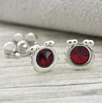 Сережки Xuping з кристалами Swarovski 83125 розмір 10х7 мм колір бордовий позолота Біле Золото