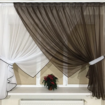 Кухонні фіранки TG Home №405 шоколад 300*180