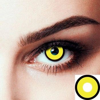 Лінзи контактні кольорові жовті з контуром (13380)