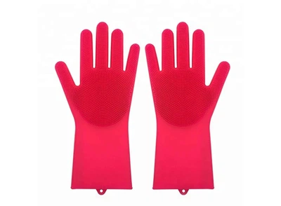 Силиконовые перчатки для уборки и мытья посуды Gloves Pro Original Red