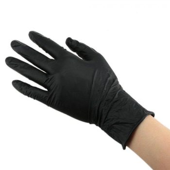 Чорні нітрилові рукавички нестерильні для майстрів 100 шт/уп. розмір L
