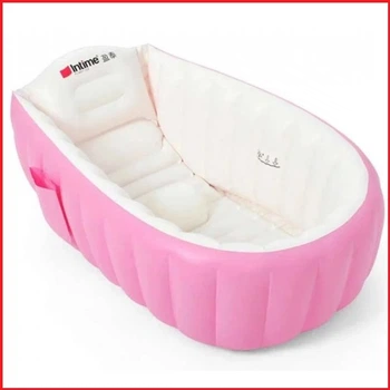 Надувная ванночка для деток Intime Baby Bath Tub с насосом розовая (3612)