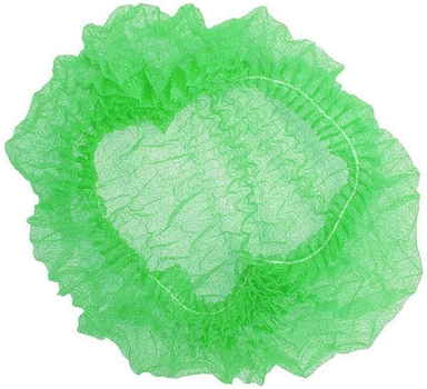 Шапочка одноразовая на двойной резинке Polix PRO&MED (100шт в упаковке) Спанбонд Зеленая