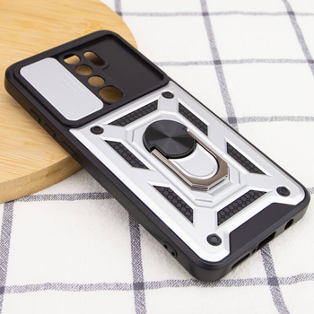Удароміцний чохол Camshield Serge Ring for Magnet для Xiaomi Redmi Note 8 Pro Срібний