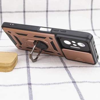 Ударопрочный чехол Camshield Serge Ring для Xiaomi Redmi Note 10 Pro / 10 Pro Max Rose Gold Без бренда