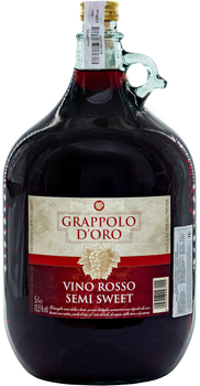 Вино Grappolo d'Oro Vino Rosso Semi Sweet красное полусладкое 5л 10.5% (8005228097155)