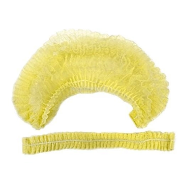 Одноразовая шапочка Polix желтая из спанбонда одуванчик на резинке 100 штук в упаковке
