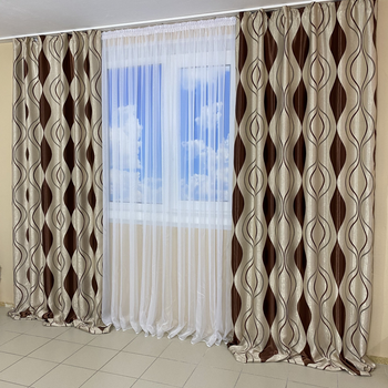 Комплект готових штор TG Home для спальні, дитячої, зали Блекаут-Софт №209 Коричневий