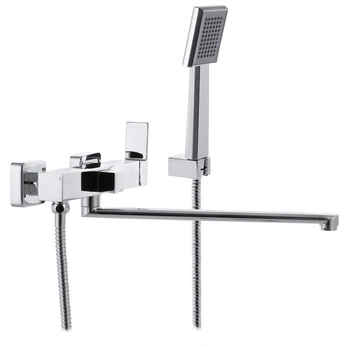 Смеситель для ванной прямоугольный с длинным изливом Mixxus Premium Franco 006 EURO