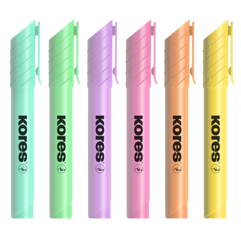 Набор маркеров Kores High Liner Plus Pastel 3-5 мм 6 штук ассорти (K36060)