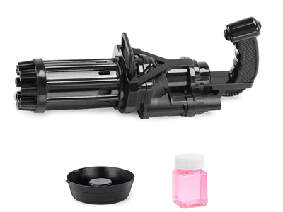 Кулемет генератор BauTech мильних бульбашок Bubble Gun з пляшкою для мила Чорний (1009-723-00)
