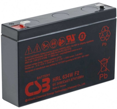 Аккумуляторная батарея CSB 6V 9Ah (HRL634WF2)
